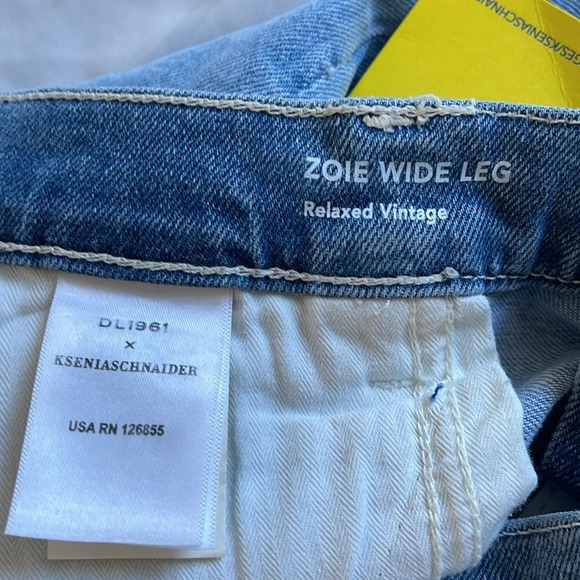 DL1961 KSENIA SCHNAIDER Zoie Wide Leg Patch Work Relax Vintage Size 28 - Picture 14 of 16